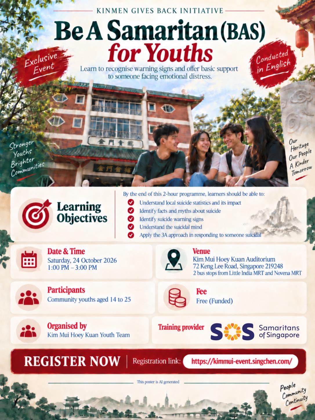 Be A Samaritan Youth Training – 24 Oct 2026